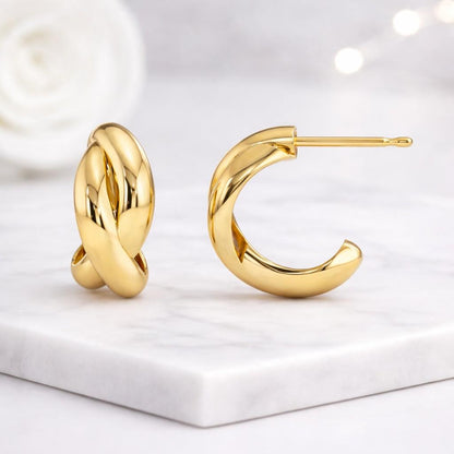 small hoops gold lobe earrings gold cartilage hoops gold second hole earrings gold gift earrings gold women jewelry gold