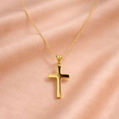 smooth cross solid cross bar cross statement necklace elegant cross delicate necklace simple pendant classic pendant daily necklace layering necklace gift for her gift for him unisex necklace fine jewelry luxury necklace