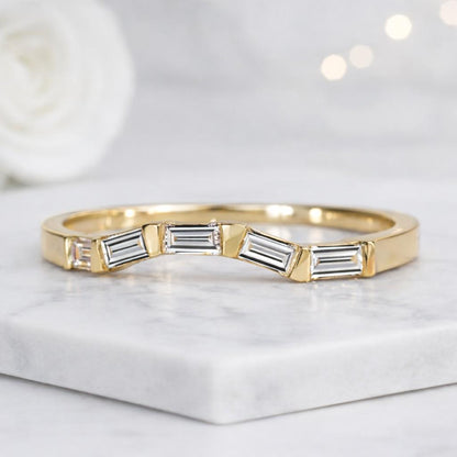 solid gold band real gold band precious metal band 10k contour ring 14k contour ring 18k contour ring rose gold contour ring white gold