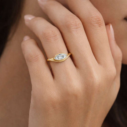 solitaire carat ring bezel carat ring marquise carat ring eye cut carat ring statement carat jewelry bold engagement ring