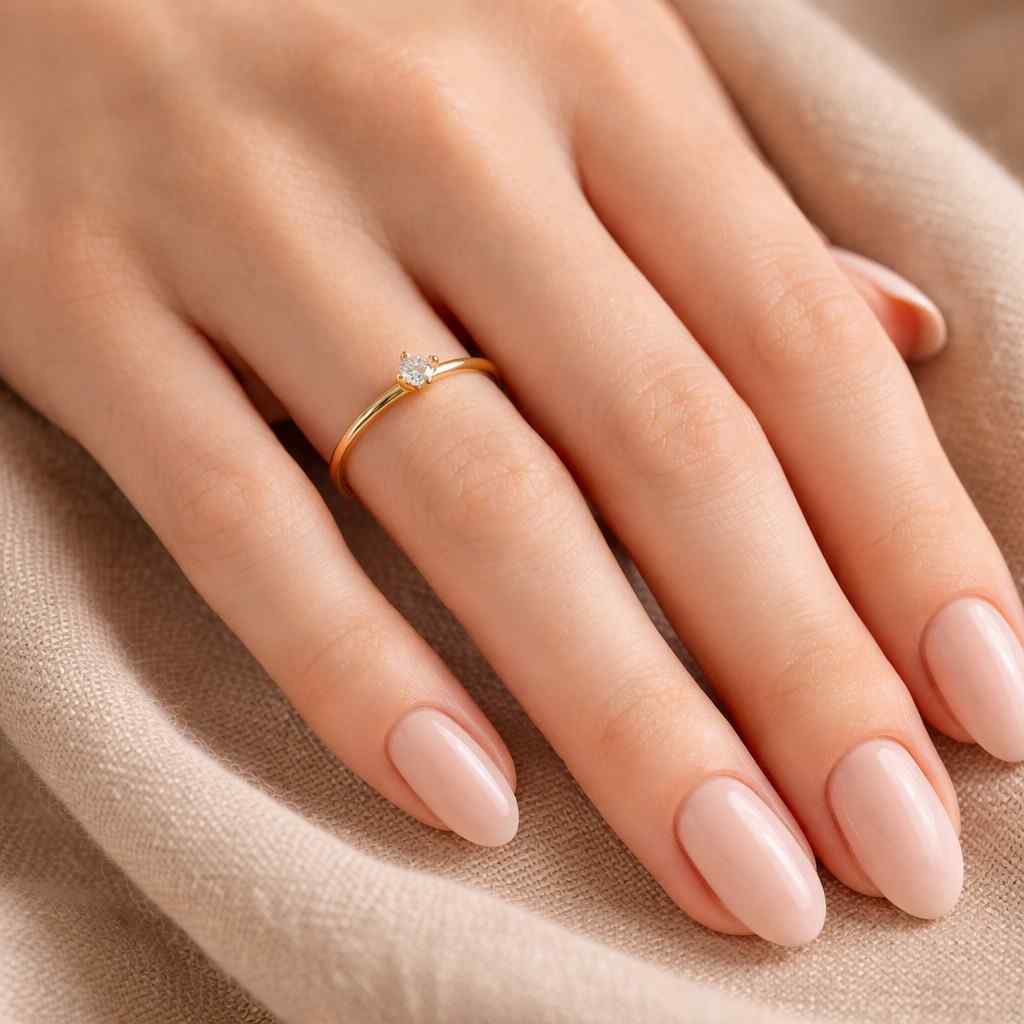solitaire engagement ring delicate engagement ring slim band ring micro ring petite engagement ring tiny solitaire ring