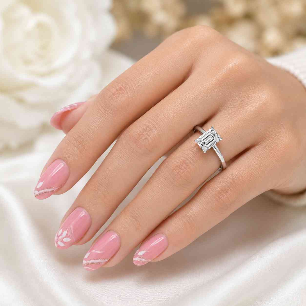solitaire engagement ring thin gold ring pave band ring hidden halo ring comfort band ring fine gold ring bridal accessory luxury engagement