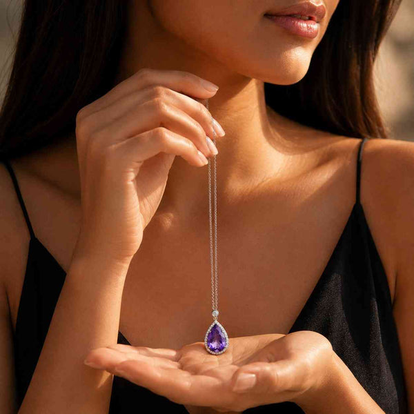 solitaire pendant crystal pendant faceted pendant elegant pendant women necklace dainty necklace everyday necklace fine necklace bridal