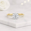 Round Cut Lab Grown Diamond Pave Engagement Ring