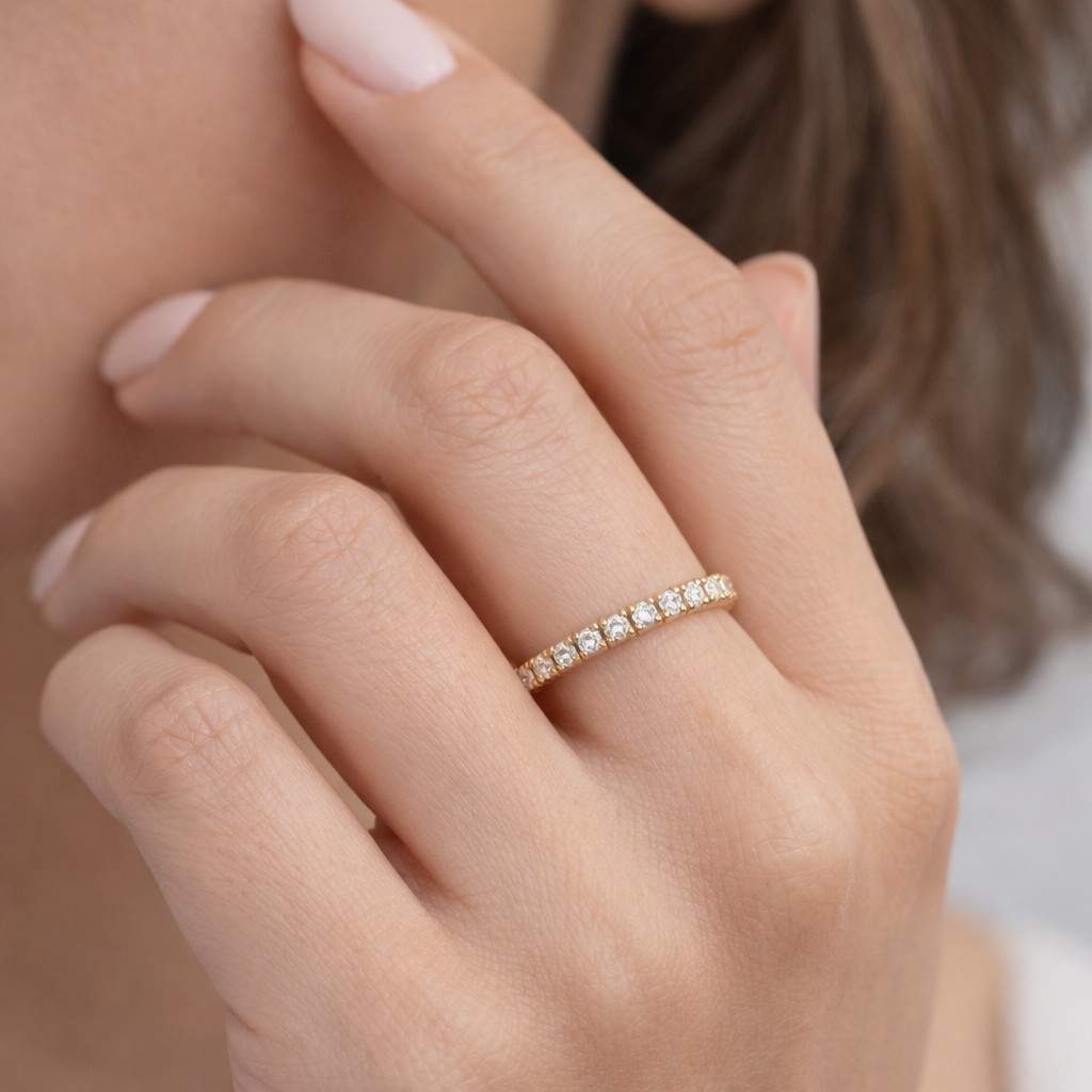 sparkle ring classic ring modern ring dainty ring minimalist ring everyday ring fashion ring delicate ring slim band narrow ring comfort fit polished ring prong set shared prong wedding jewelry bridal jewelry ring