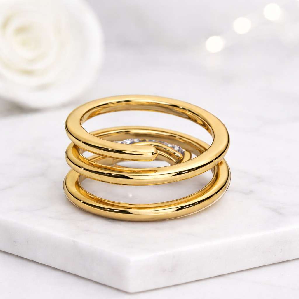 spiral ring gold ring wrap ring open ring marquise ring statement ring women ring unique ring modern ring trendy ring