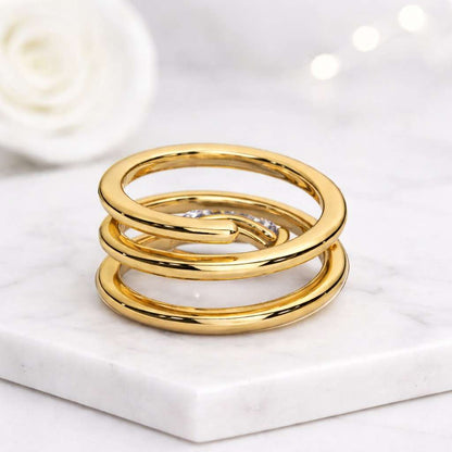 spiral ring gold ring wrap ring open ring marquise ring statement ring women ring unique ring modern ring trendy ring