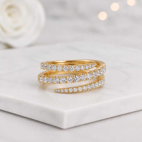 spiral ring wrap ring open ring gold ring pave ring crystal ring stack ring statement ring elegant ring women ring fashion ring modern ring minimal ring dainty ring everyday ring