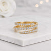 Round Lab Grown Diamond Bypass Wrap Ring in 14K Yellow Gold
