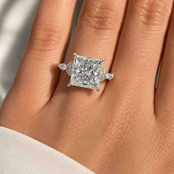 square cut engagement ring princess stone ring rose gold engagement ring dainty engagement ring