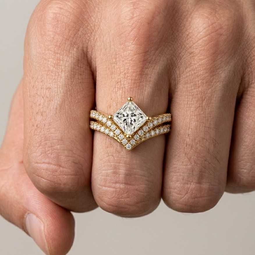 square stone ring princess solitaire cathedral ring prong setting pave band diamond look ring bridal stack ring jacket ring crown band chevron band pointed band nesting band contour ring enhancer band ring