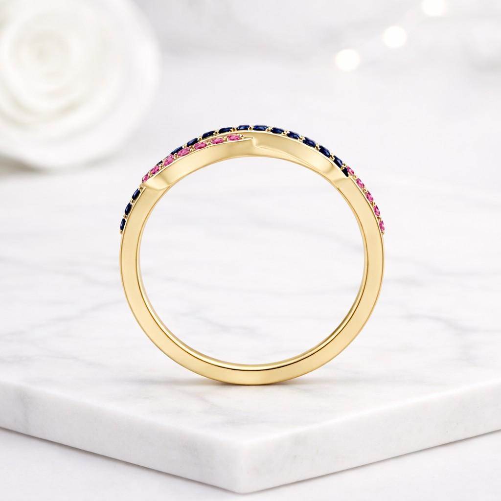 stacking ring statement jewelry fine jewelry handmade ring unique jewelry curved band double band open band polished ring bright stones colorful jewelry elegant band trendy ring