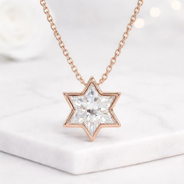 star necklace six point star star pendant geometric necklace gold necklace dainty necklace minimalist necklace