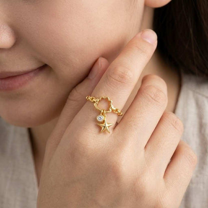 star ring gold ring charm ring dangle ring open ring adjustable ring celestial ring cute ring fashion ring women ring statement ring dainty ring shiny ring polished ring trendy ring modern ring star charm ring
