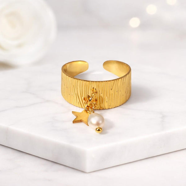 star ring pearl ring gold ring open ring adjustable ring charm ring dangle ring statement ring textured ring wide band ring celestial ring women ring fashion ring trendy ring