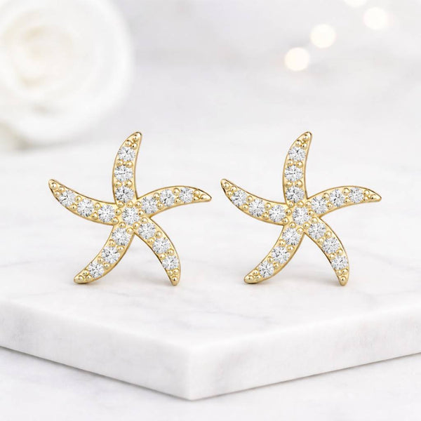 starfish earrings beach earrings ocean earrings sea star earrings gold stud earrings tiny earrings nautical earrings