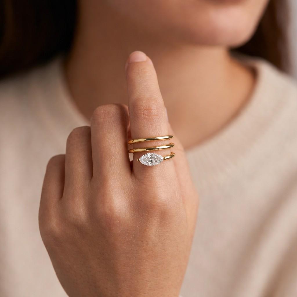 statement jewelry fashion accessory polished jewelry gold accessory shiny jewelry handcrafted ring curved band ring