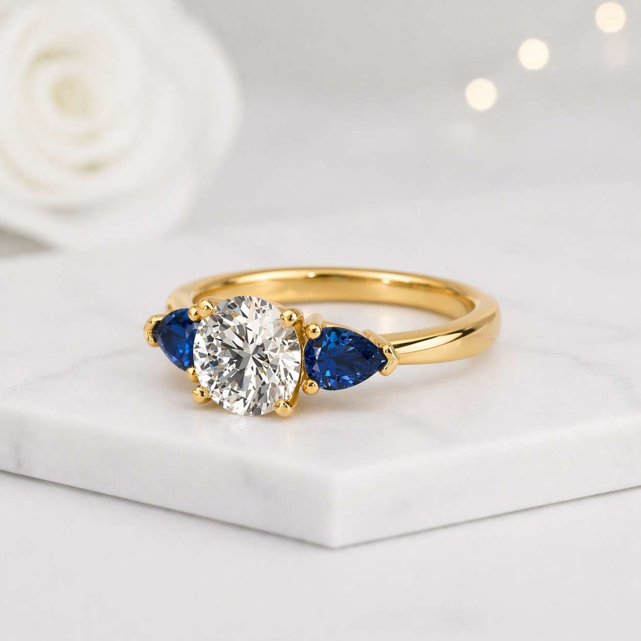 statement jewelry sparkle jewelry blue stone jewelry clear stone ring polished jewelry prong ring slim band ring stack ring layering ring women jewelry gift for her proposal jewelry