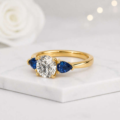 statement jewelry sparkle jewelry blue stone jewelry clear stone ring polished jewelry prong ring slim band ring stack ring layering ring women jewelry gift for her proposal jewelry