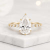 Pear Cut Lab Grown Diamond Pavé Engagement Ring