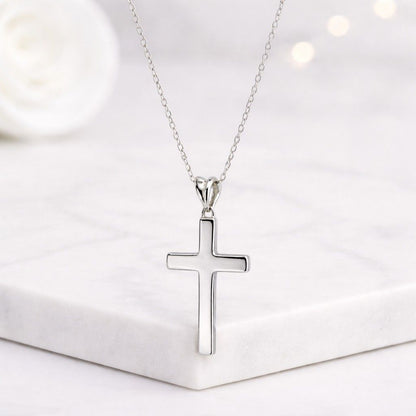 sterling silver cross 925 silver cross platinum cross silver cross pendant silver faith necklace silver religious jewelry silver chain necklace silver pendant necklace silver christian gift silver memorial necklace