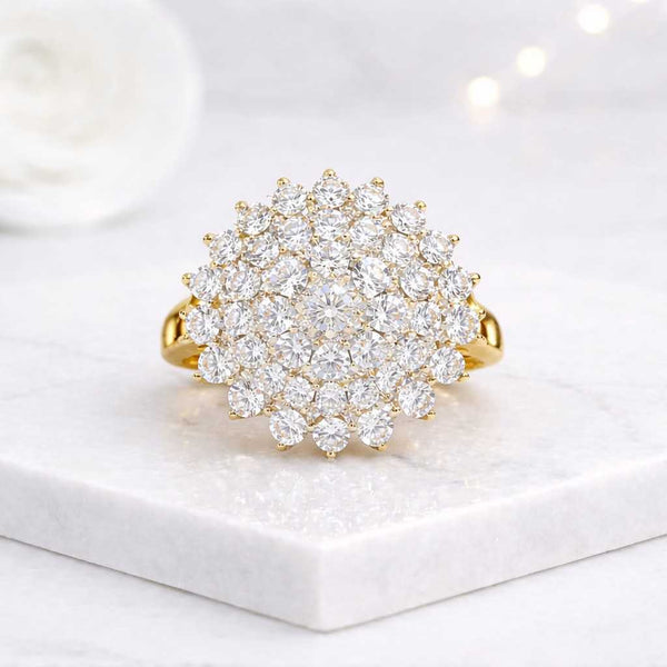 sterling silver ring 925 silver ring platinum ring silver cluster ring silver flower ring silver halo ring silver statement ring