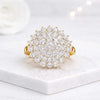 Round Cut Lab Grown Diamond Cluster Halo Ring in 14K Yellow Gold