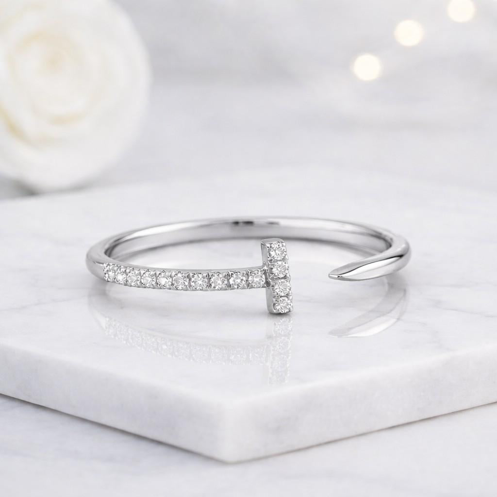 sterling silver ring 925 silver ring silver nail ring silver open ring silver cuff ring silver band ring platinum ring platinum band