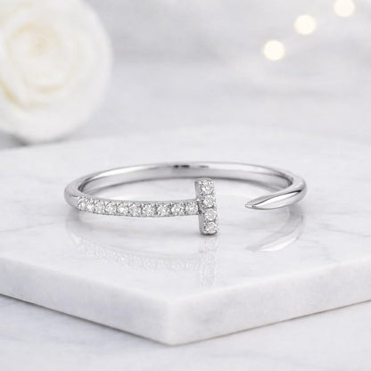 sterling silver ring 925 silver ring silver nail ring silver open ring silver cuff ring silver band ring platinum ring platinum band