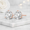 Round Cut Lab Grown Diamond Solitaire Stud Earrings