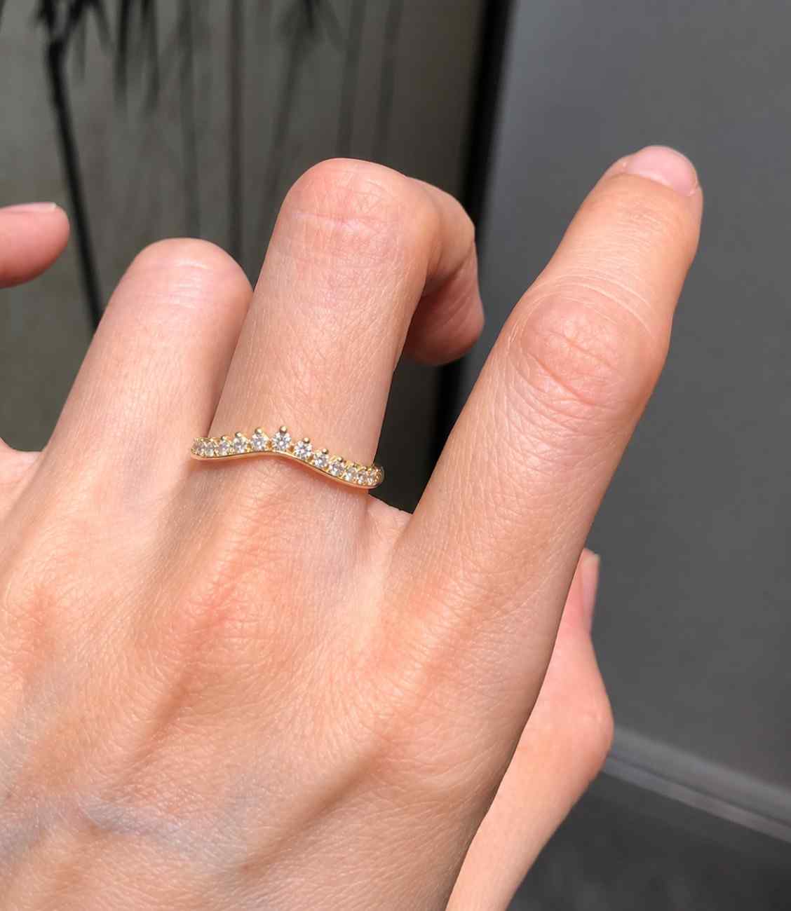 tiara wedding band curved ring guard contour ring enhancer ring crown stacker wave band curved stack ring nesting band diamond contour ring crown diamond band curved bridal band wedding stacker fitted band