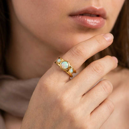 tiny opal ring mini opal ring petite opal ring medium opal ring large opal ring bold opal ring chunky gemstone ring delicate gemstone ring lightweight ring comfortable ring everyday ring wearable jewelry stackable jewelry layering jewelry slim profile ring low profile ring