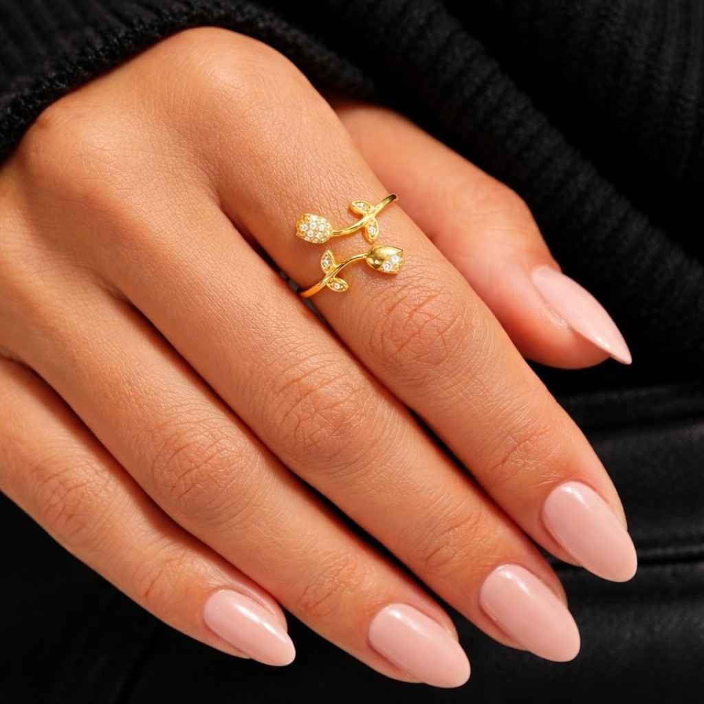trendy ring handmade ring gift ring stack ring finger ring spring ring bloom ring branch ring garden ring twig ring blossom ring petite ring slim band ring unique ring chic ring luxury ring fine ring jewelry ring bright ring