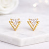 Triangle Cut Lab Grown Diamond Geometric Stud Earrings