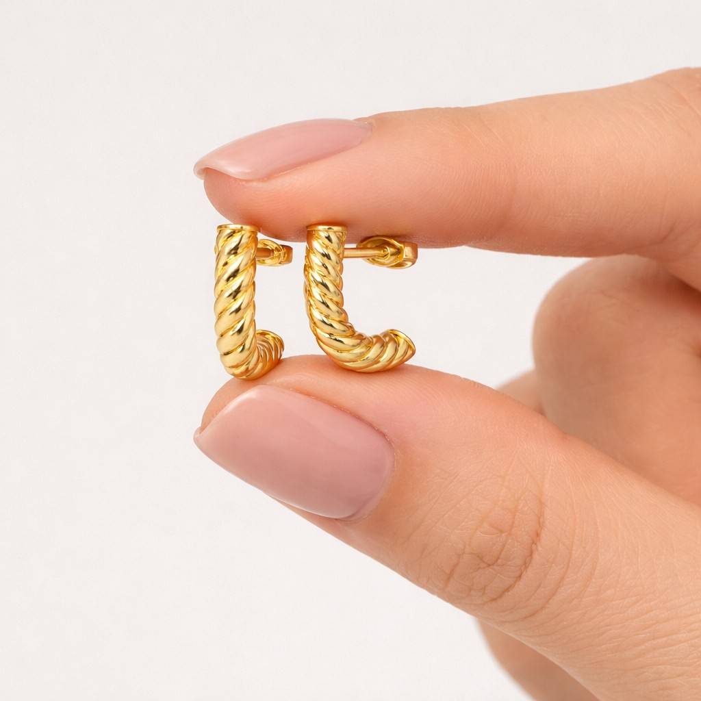 tube hoop earrings sculpted earrings artisan earrings handmade style earrings glossy gold earrings bright gold hoops
