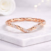 Round Cut Lab Grown Diamond Twisted Chevron Wedding Band