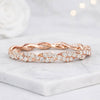 Round Lab Grown Diamond Twisted Eternity Wedding Band Ring
