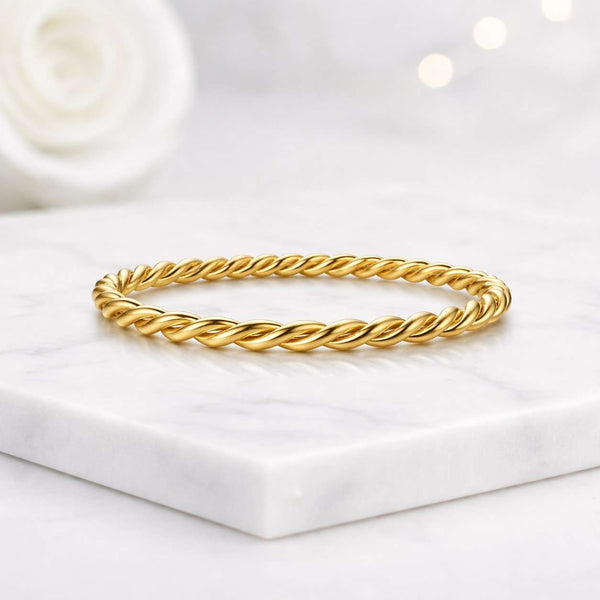 twisted ring rope ring gold ring stacking ring thin ring braided ring spiral ring twist band minimalist ring dainty ring