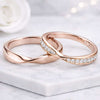 Round Cut Lab Grown Diamond Twisted Wedding Band Set