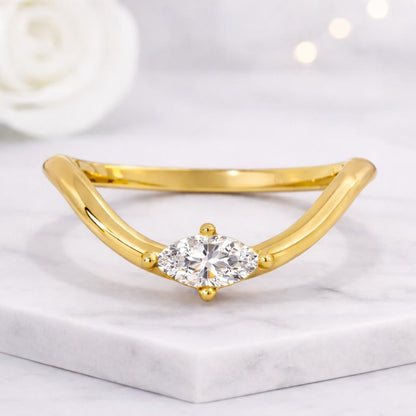 v ring chevron ring curved ring wishbone ring gold ring solitaire ring marquise ring dainty ring thin band ring stacking ring minimalist ring open ring women ring fine jewelry