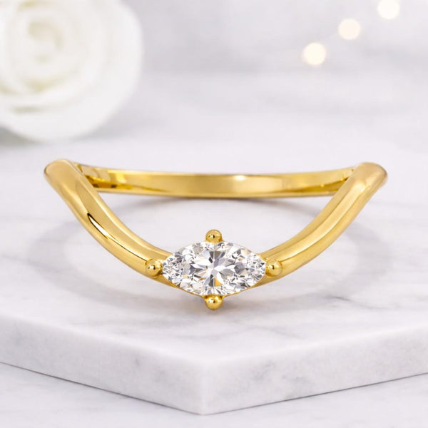 v ring chevron ring curved ring wishbone ring gold ring solitaire ring marquise ring dainty ring thin band ring stacking ring minimalist ring open ring women ring fine jewelry