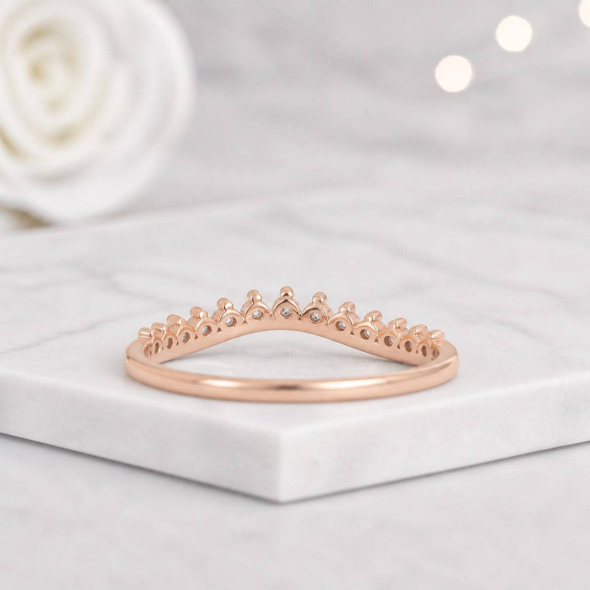 v shaped ring curved anniversary band sparkle ring gemstone band wedding stack ring ring enhancer curved diamond band nesting wedding ring contour jewelry crown inspired ring