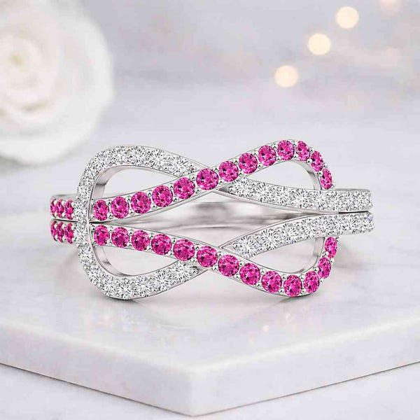 wave band loop band elegant jewelry trendy jewelry gift for women romantic ring dainty statement ring polished jewelry sparkling ring infinity loop ribbon ring crisscross ring artistic ring stylish ring contemporary ring