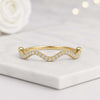 Round Cut Lab Grown Diamond Curved Wedding Band Ring