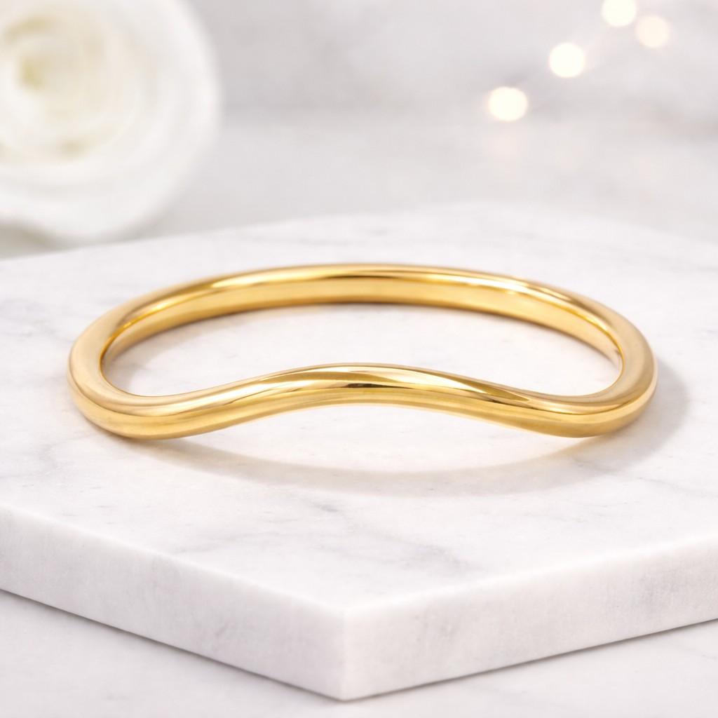 wave ring curved ring contour ring chevron ring nesting ring stackable ring thin ring gold band minimalist ring