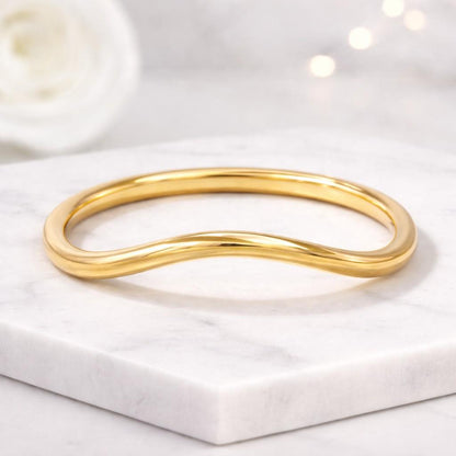wave ring curved ring contour ring chevron ring nesting ring stackable ring thin ring gold band minimalist ring