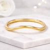 Gold Wave Stacking Ring Minimalist Curved Nesting Band