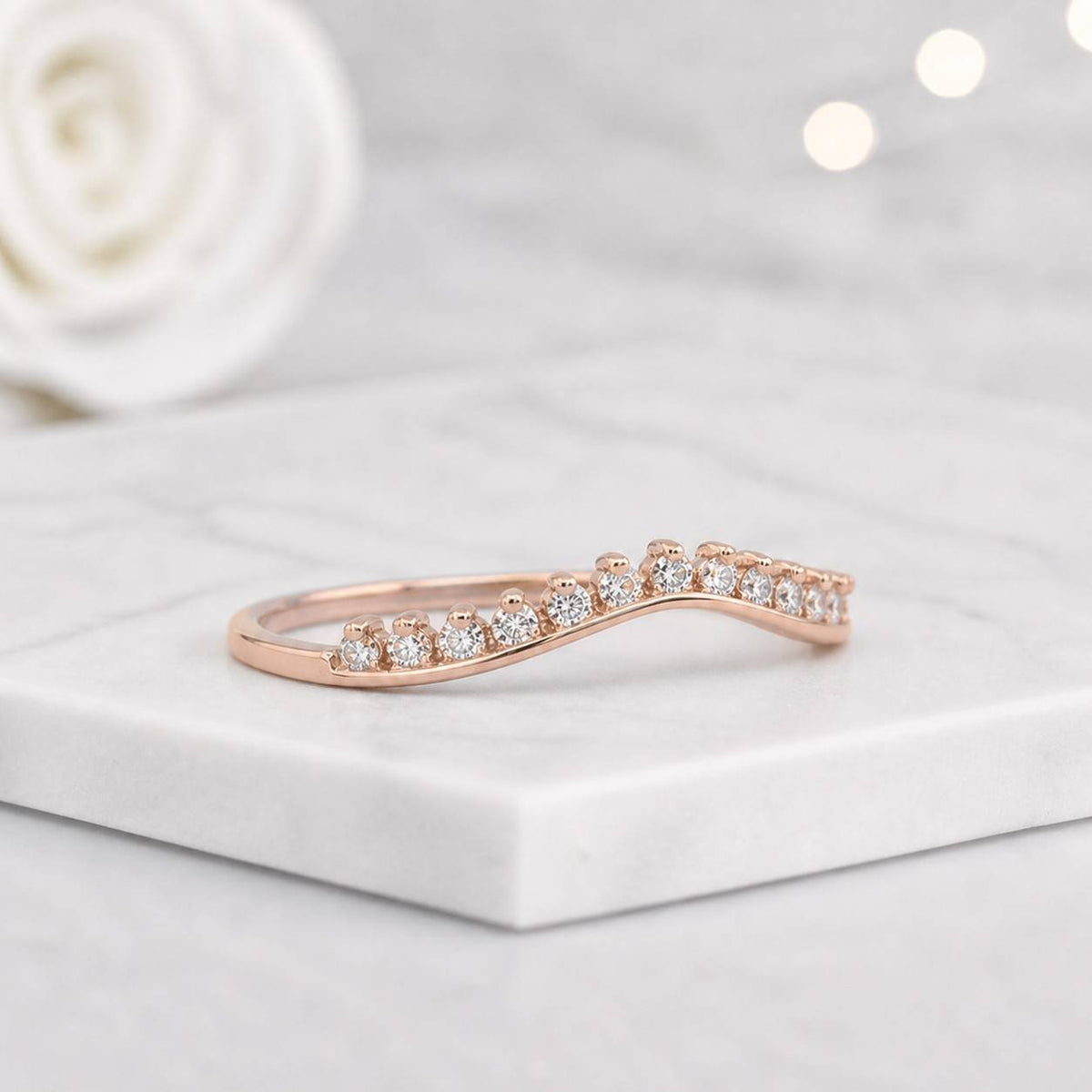 wedding jewelry contour wedding band crown wedding band curved bridal ring elegant ring fine jewelry minimalist ring delicate ring contour stacker curved stacking ring fitted wedding band