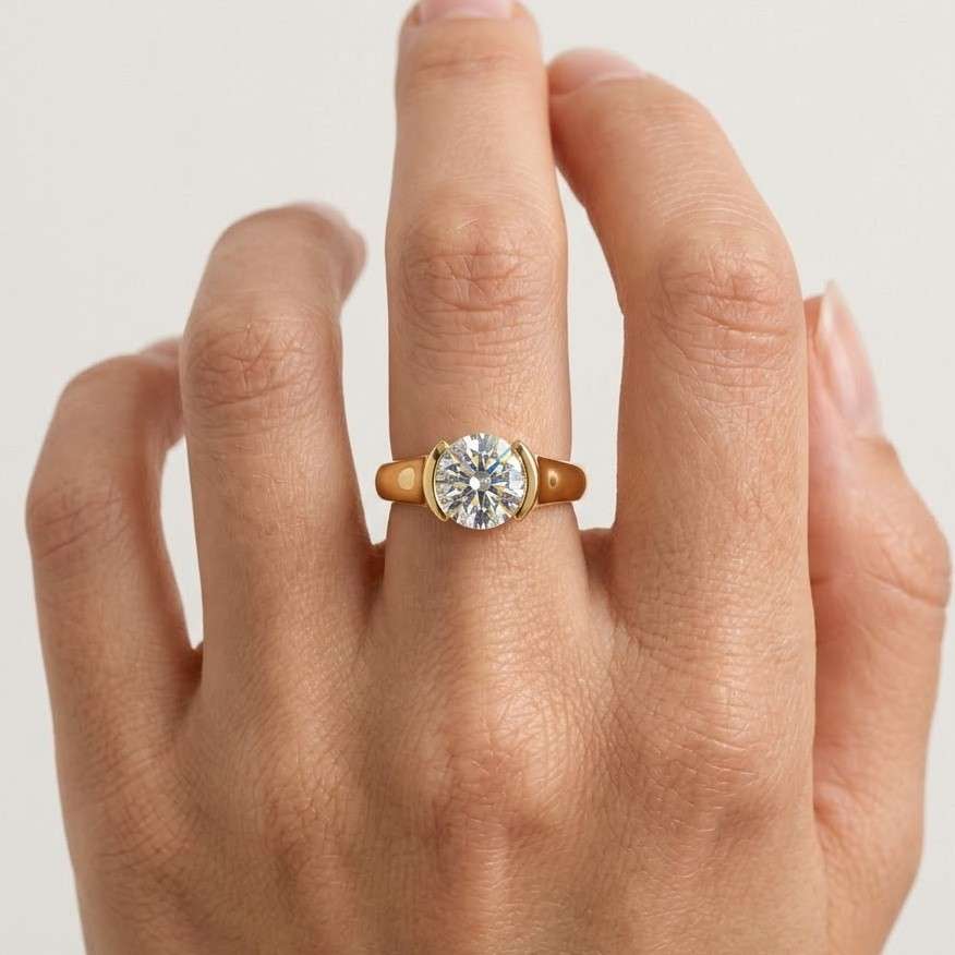 wedding jewelry simple ring clean design ring timeless ring modern ring handmade ring custom ring artisan ring durable ring shiny ring single stone ring