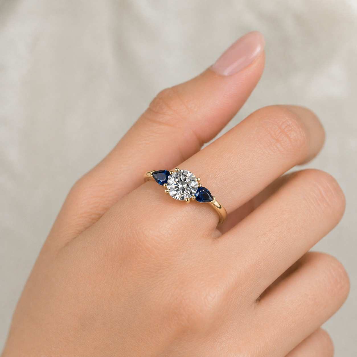 wedding ring fashion ring custom ring gift ring sparkle ring royal blue ring side stone ring gemstone jewelry ring lover gift ring bridal jewelry ring modern ring